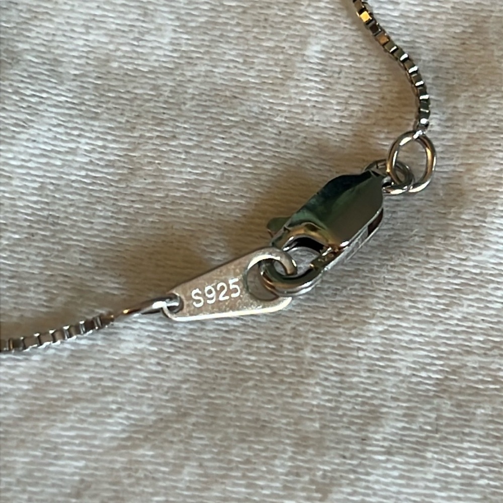 Sterling Silver Blue Topaz Pendant - Picture 3 of 4